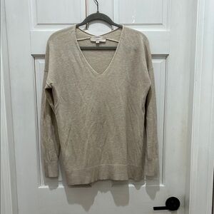 LOFT Tan V-Neck Sweater